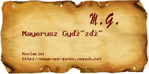 Mayerusz Győző névjegykártya